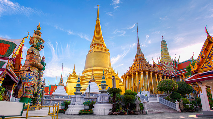 The many towers of the Grand Palace complex in Bangkok