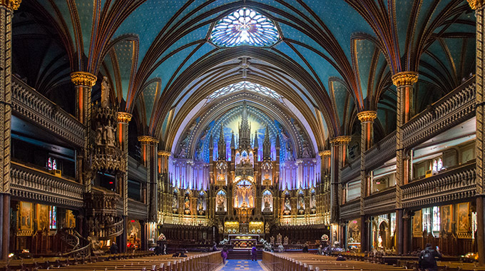 Inside the Notre-Dame Basilica in Montreal.