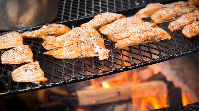 Barbecued Alaska salmon