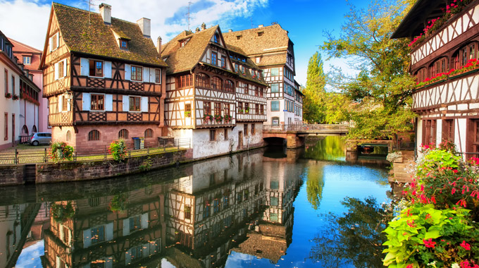 Houses by the water in Strasbourg