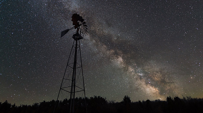 A view of the Milky Way at night in Cherry Springs State Park