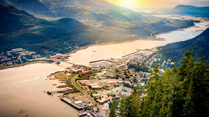 Downtown Juneau from the air
