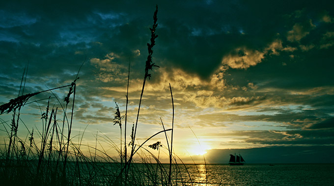 A view off Springer's Point at sunset in the Outer Banks, North Carolina