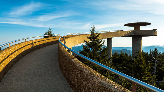 The viewing platform at Clingmans Dome in Great Smoky Mountains National Park