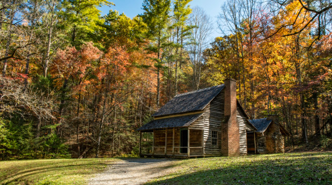 A historical cabin at Cades Cove