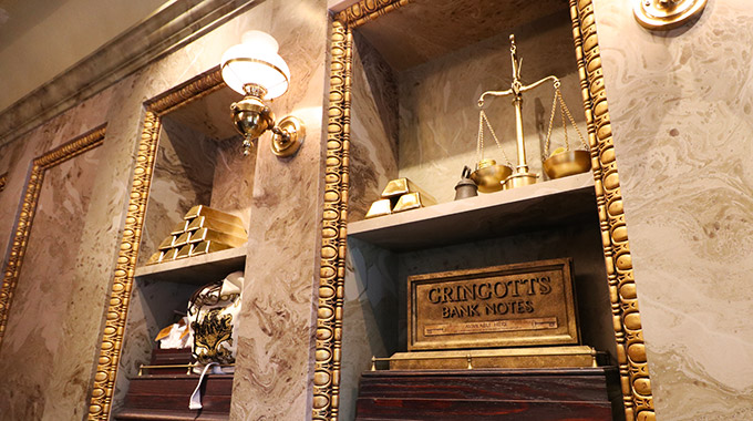 Gold bullion at Gringotts Money Exchange at Universal Orlando Resort