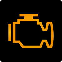 Check Engine dashboard light yellow icon