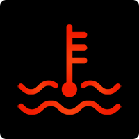 Engine temperature light red icon