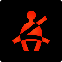 Seatbelt dashboard indicator light red icon