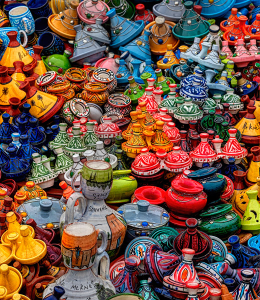 Pots and other ceramic goods for sale in Fes, Morocco