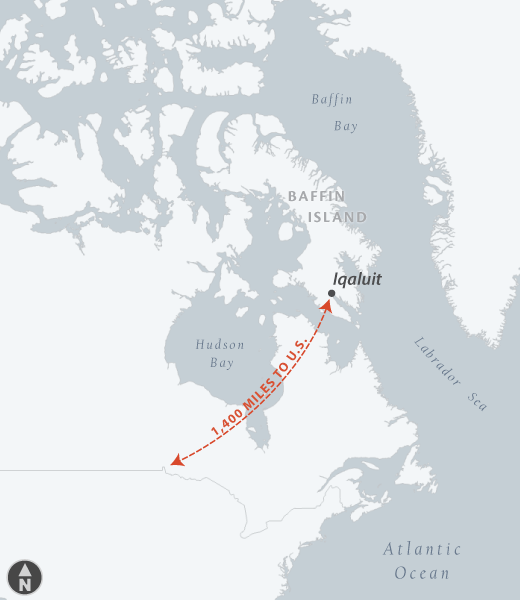 Map of Iqaluit in Canada's Nunavut territory