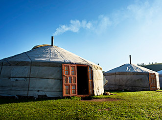 Traditional Mongolian yurts