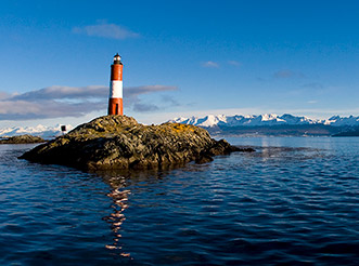 The Les Eclaireurs Lighthouse in the Beagle Channel near Ushuaia, Argentina