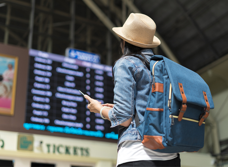 Woman traveler at airport Woman traveler at airport