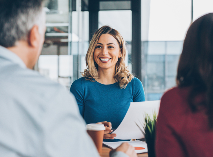 Couple consults an insurance agent Couple consults an insurance agent