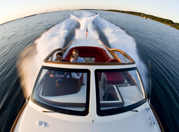 Couple on a speeding boat Couple on a speeding boat