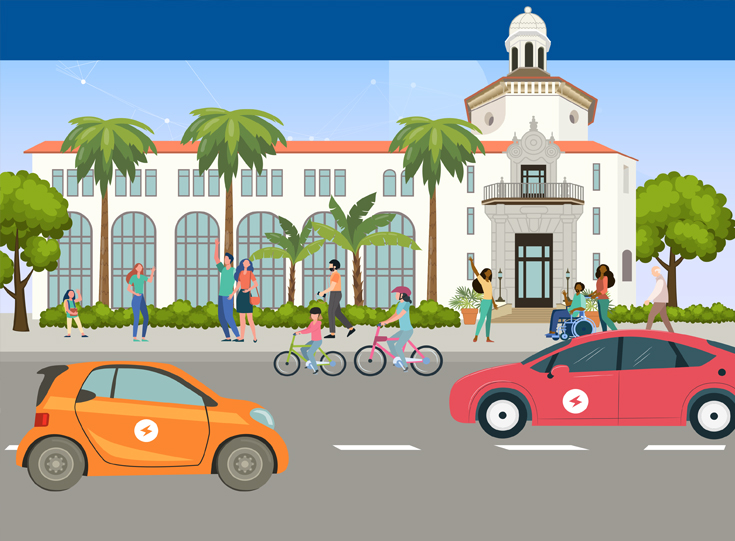 Clean vehicle summit illustration Clean vehicle summit illustration