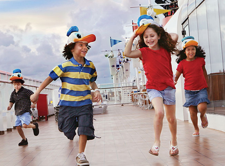 Kids running on a Disney cruise Kids running on a Disney cruise