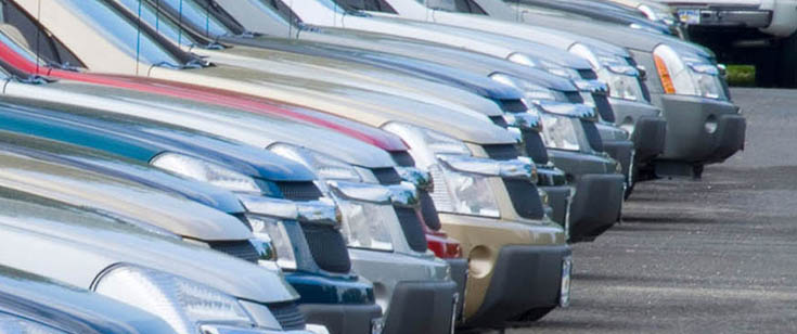 Used cars on dealer lot Used cars on dealer lot