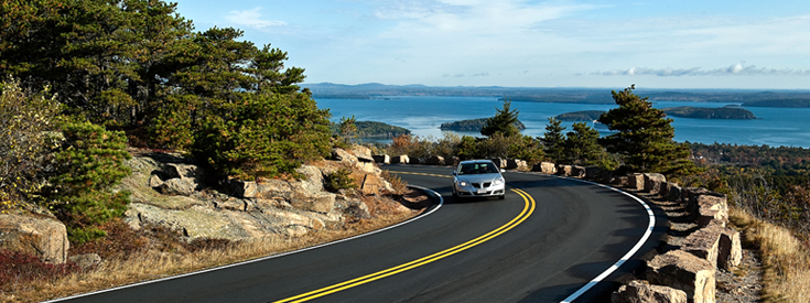 Car on scenic road Car on scenic road