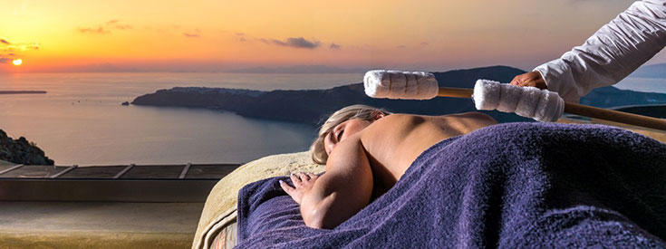 Woman relaxing during spa treatment Woman relaxing during spa treatment
