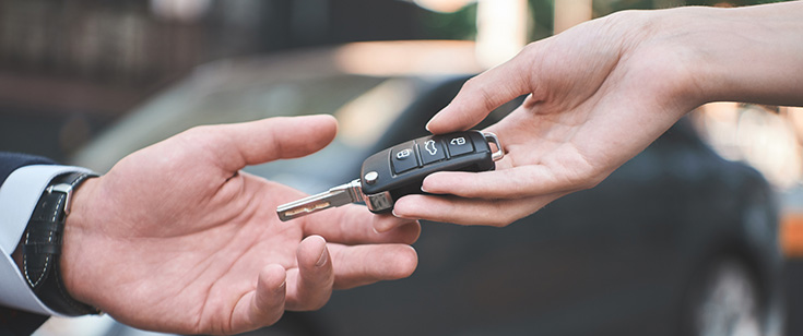 handing over car keys handing over car keys