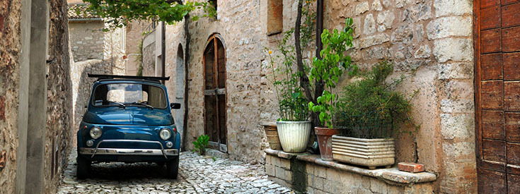 Italian car on street Italian car on street