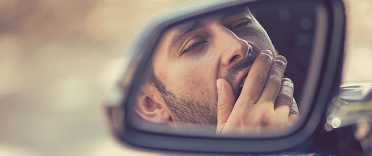 Sleepy man behind the wheel Sleepy man behind the wheel