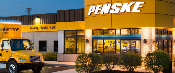 Penske truck and store front Penske truck and store front