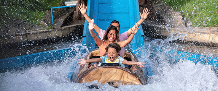 Family on a water ride Family on a water ride