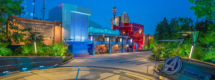 A view of the Avengers Campus at Disney California Adventure Park A view of the Avengers Campus at Disney California Adventure Park