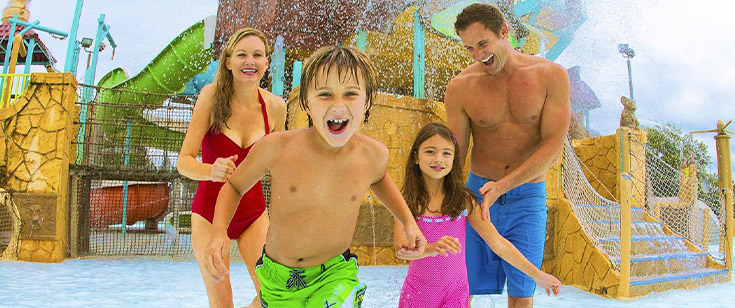 Family at Six Flags Hurricane Harbor Family at Six Flags Hurricane Harbor