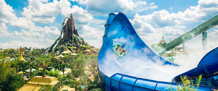 A rafting ride at Universal Orlando Volcano Bay A rafting ride at Universal Orlando Volcano Bay