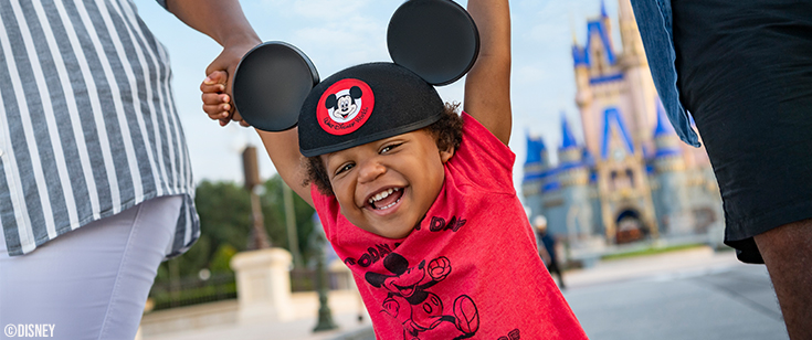 Little boy wearing Mickey Mouse ears Little boy wearing Mickey Mouse ears