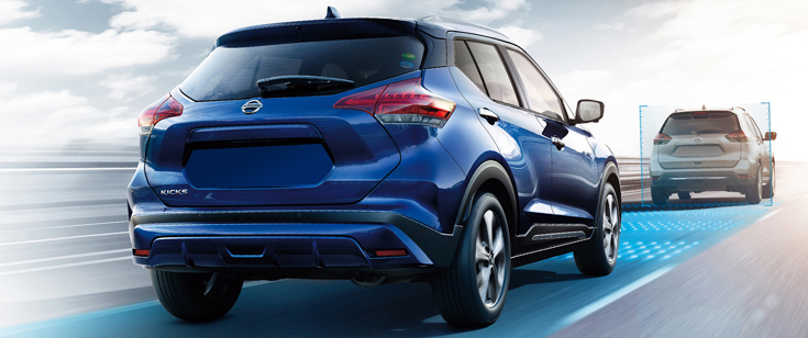 Blue car with driver assistance system Blue car with driver assistance system
