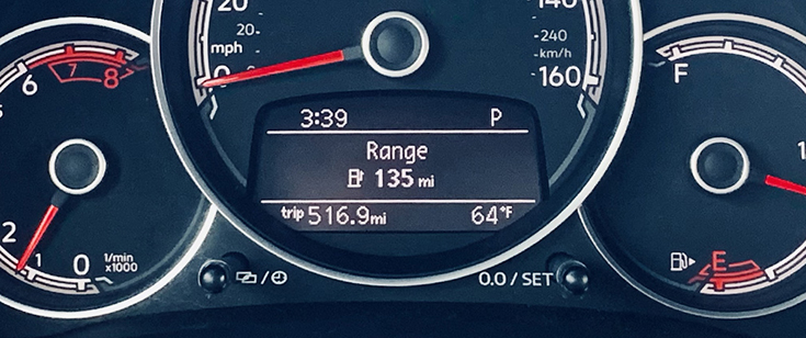 Miles to empty dashboard Miles to empty dashboard