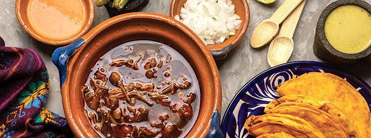 Pot of birria. Pot of birria.