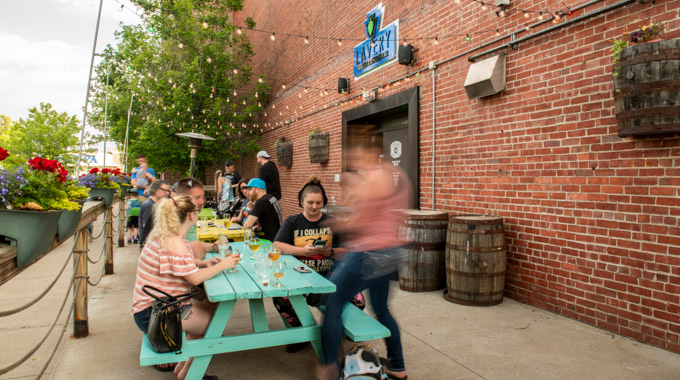 Lavery Brewing Company outdoor seating area