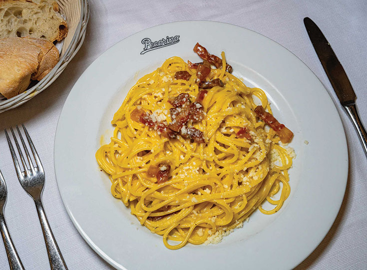 Plate of carbonara. Plate of carbonara.