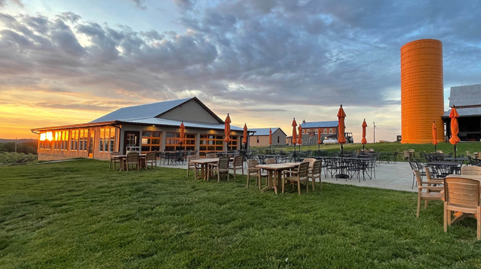 Outside seating area at Balducci Winery.