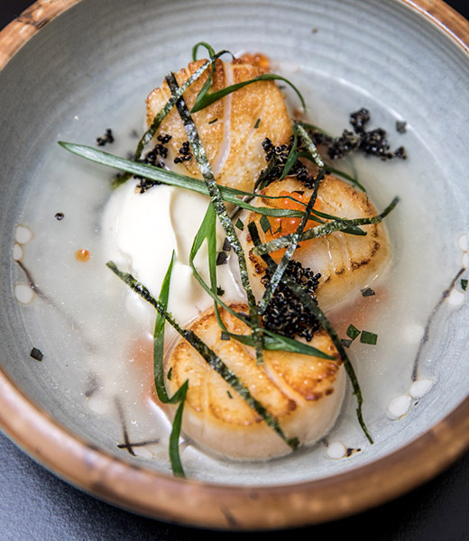 A bowl of scallops at Tao Yuan