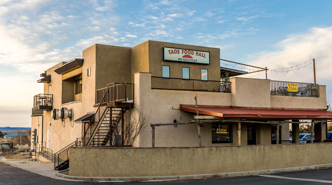 The outside of Taos Food Hall