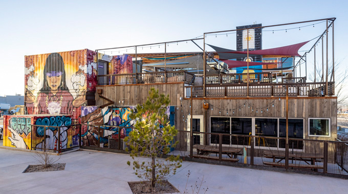 Exterior of Tin Can Alley food hall