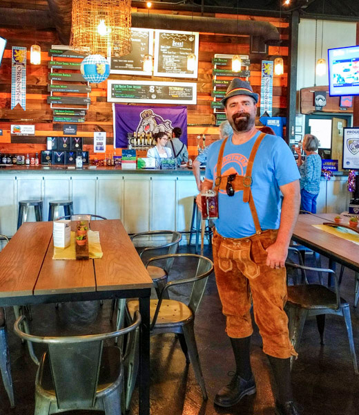 Josh Harold inside Brothers Craft Brewing Company