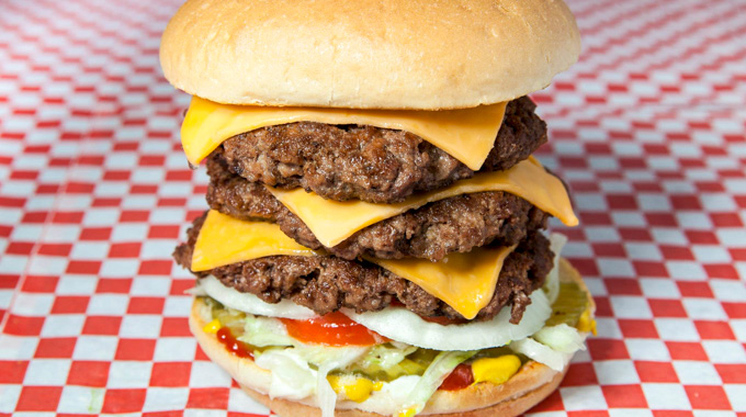 Grandstand Burgers triple cheeseburger