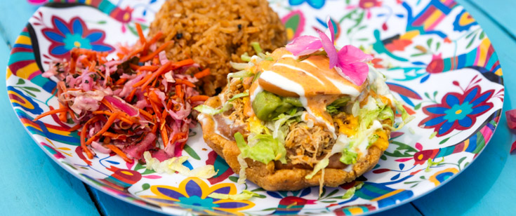 Lalas Gorditas sope served with pickled veggies and rice. Lalas Gorditas sope served with pickled veggies and rice.