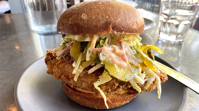 Son of a Gun's fried chicken sandwich | Photo by Nick Rufca