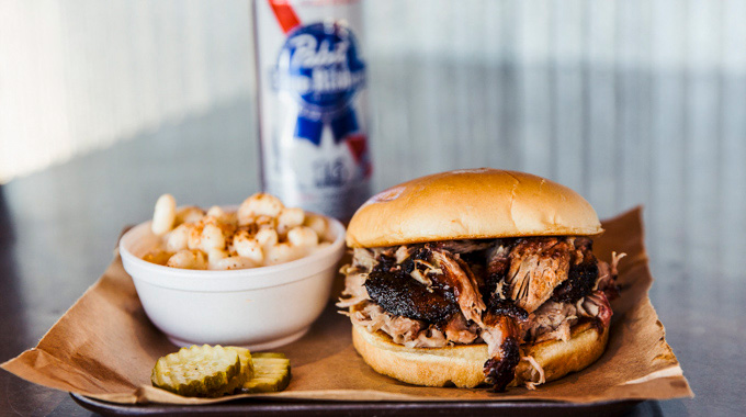 Joe's Kansas City Bar-B-Que pulled pork sandwich