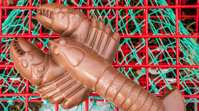 Chocolate shaped like a lobster.