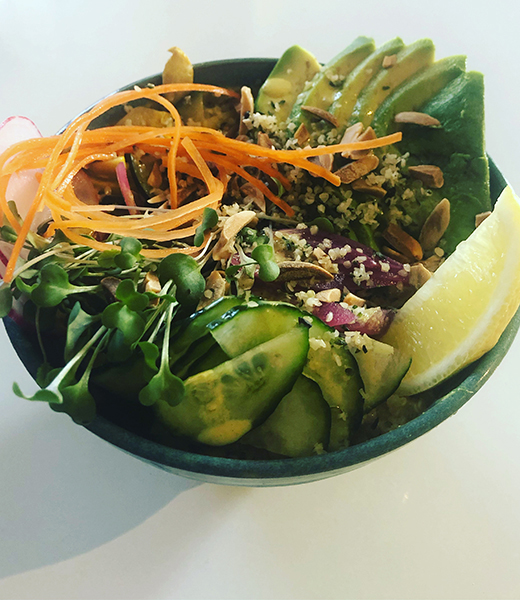 A lunch bowl with veggies from The Wake and Take